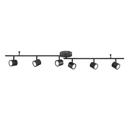 Designers Fountain 4.33 ft 6-Light Black Integrated LED Track Lighting Kit with Adjustable Bar & 6-Rotating Track Heads EVT61047D3-05